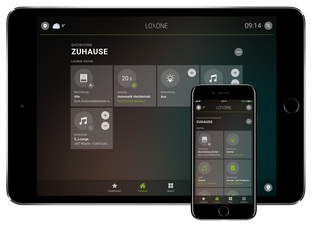 Loxone Smart-Home-Steuerung auf Tablet und Smartphone